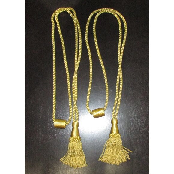 Gold Silky Curtain Tie Back Tassels - Picture 8 of 8